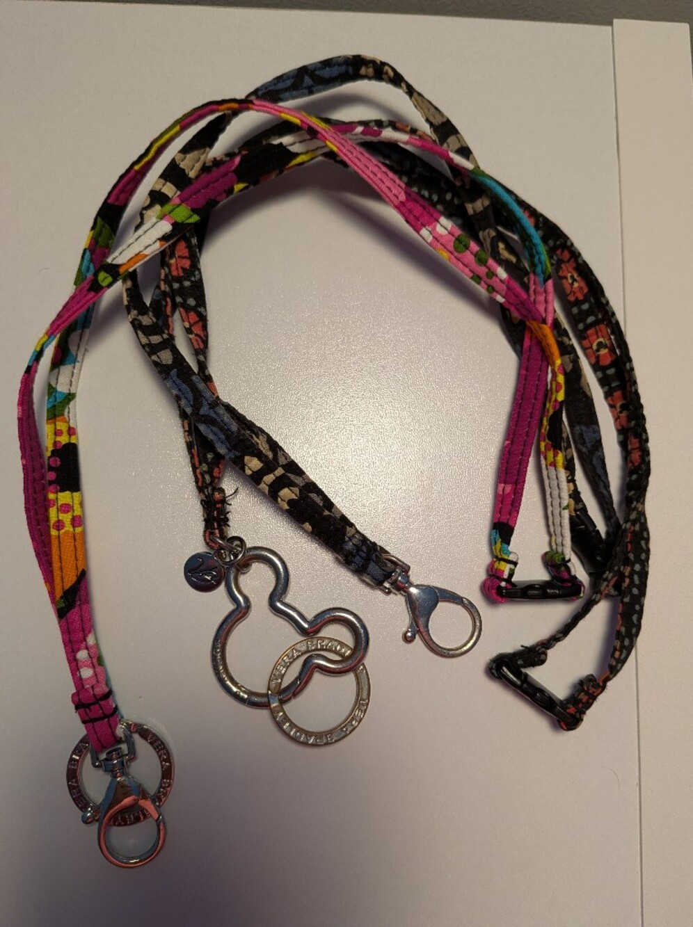 Vera Bradley Lanyard Keychain Lot Of 3 Retired Patterns Swivel Clasp Clips